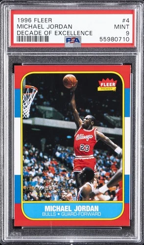 1996 FLEER DECADE OF EXCELLENCE #4 MICHAEL JORDAN PSA 9