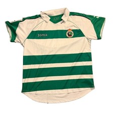 Joma Racing Santander 2007-08 Third Soccer Jersey Green White Hoops LFP Vintage