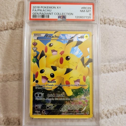 2016 Pokémon XY Generations Radiant Collection Pikachu FullArt #RC29 NM-MT PSA 8