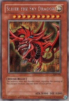 YuGiOh Slifer the Sky Dragon (V.1) GBI-EN001 Secret Rare Englisch Good unl.