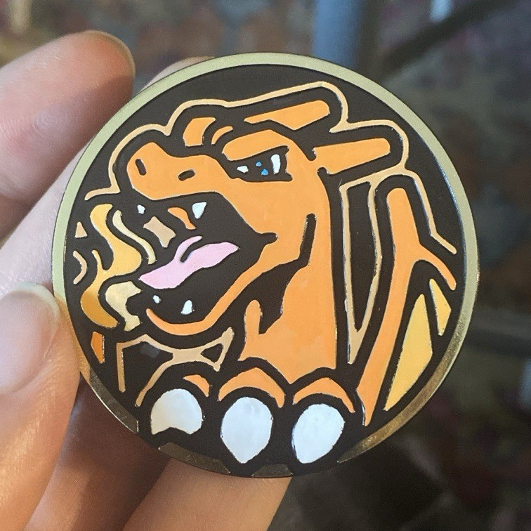 Custom Painted Nintendo Pokémon TCG Charizard Battling Coin Plastic Collectible