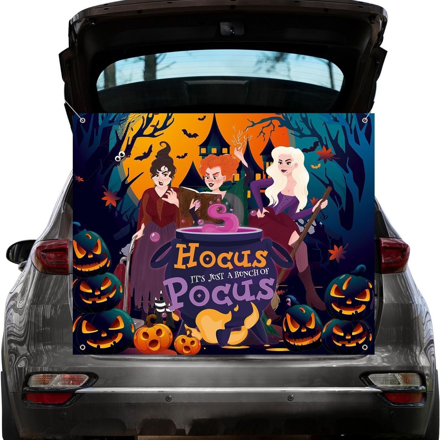 Spooky Ghost Pumpkin Car Trunk Halloween Decoration Banner