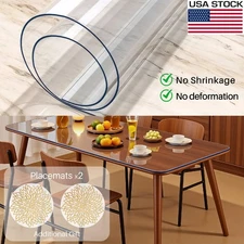PVC Clear Tablecloth Waterproof Table Cover Plastic Desk Protector 1.5mm Thick