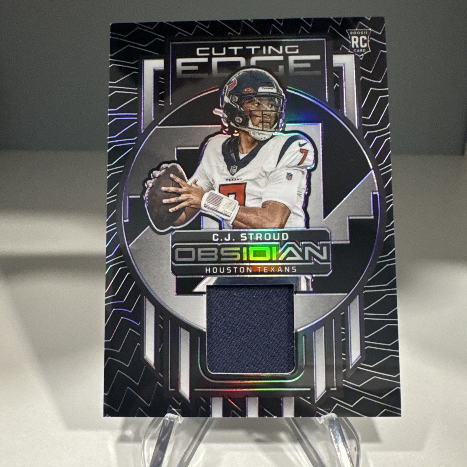 2023 Obsidian CJ Stroud Cutting Edge Electric Etch Purple /75 RC Rookie Texans