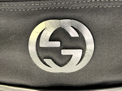 GUCCI Web Stripe Crossbody Bag Nylon Canvas Black 181068 Everyday