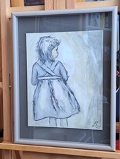 Handgemaltes Acryl Bild , Unikat, hinter Glas im Holzrahmen, (32 X 42 cm Rahmen)