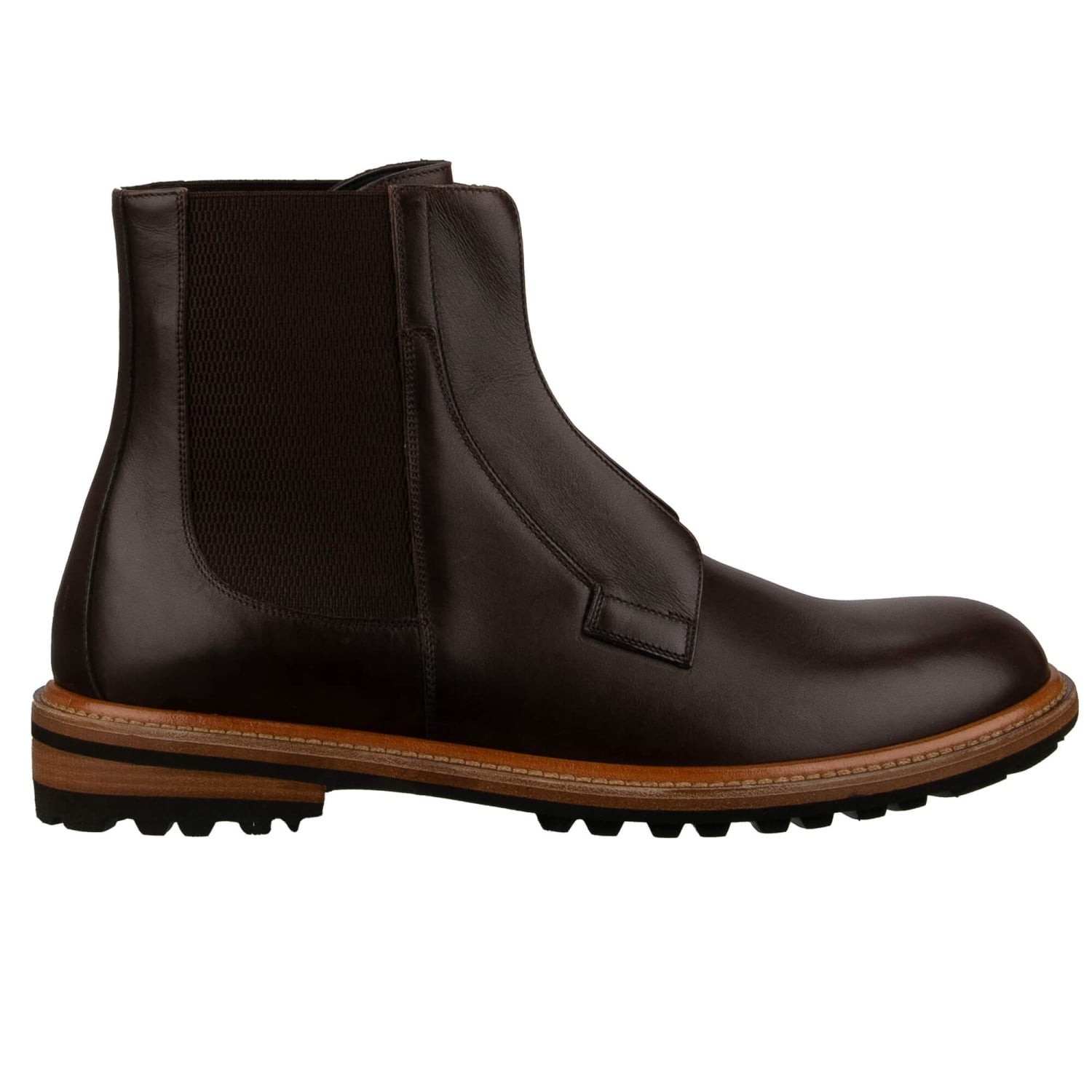DOLCE & GABBANA Leather DG Logo Zip Closure Boots Shoes SIRACUSA Brown