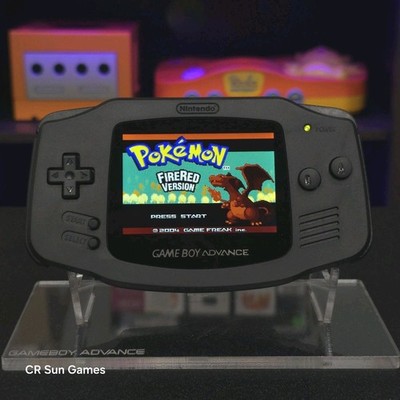 Black On Black Game Boy Advance GBA Console with iPS V5 Backlit LCD 