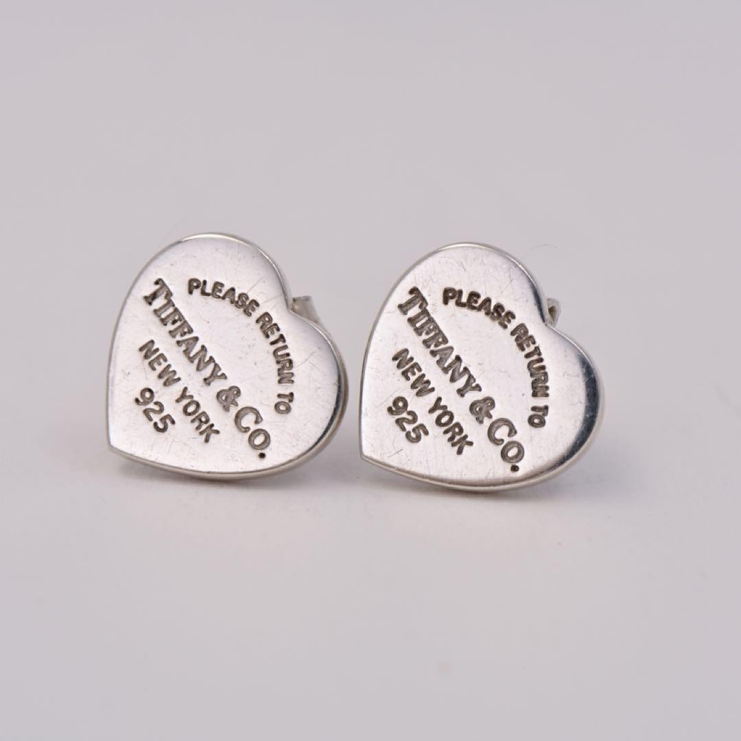 Tiffany & Co. Return to Heart Earrings 925 Silver Unisex C Condition Heart Desig