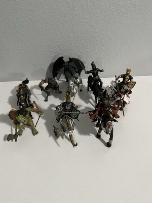 Papo Lot of 13 Figures Medieval Knights And Horses Ogre Mothman