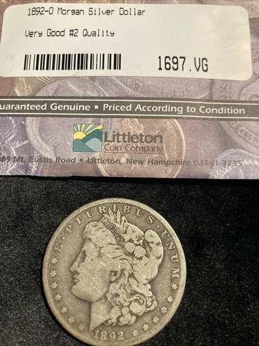 1892 O Morgan Silver Dollar Very Good #2 .831 Troy
