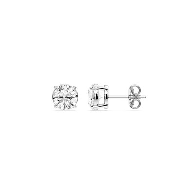 1,00 ct runde im Labor gezüchtete Diamanten Ohrringe 14 Karat Weißgold