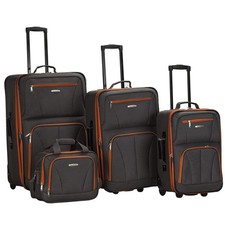 Rockland Expandable Spectra Luggage Set Charcoal 4 Piece New w/Tags