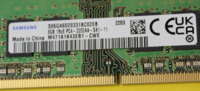 Samsung 8GB 1Rx8 PC4-3200AA (DDR4-3200) Laptop Ram M471A1K43EB1