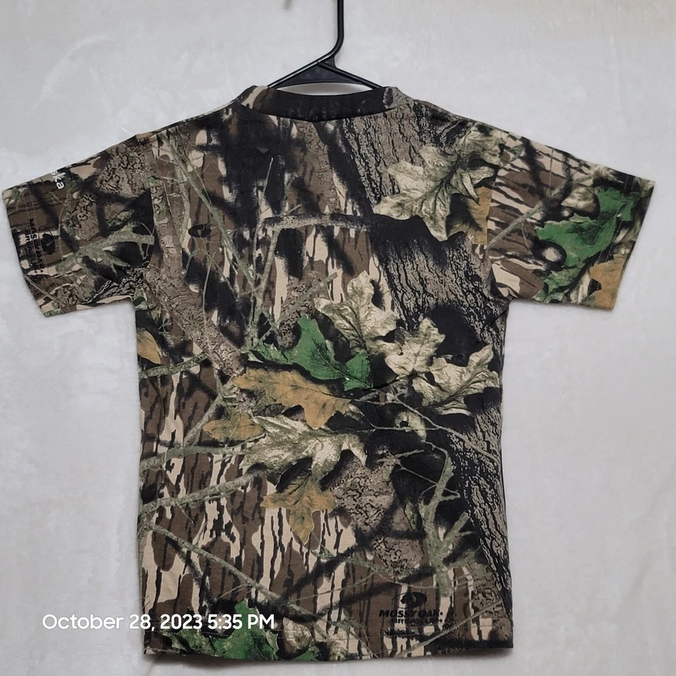 Mossy Oak Kids Camo T Shirt Size M Medium Short Sleeve Camouflage Casual Wolf - Image 3 of 4