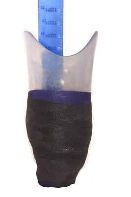 PROSTHETIC CLEAR LEG SOCKET w EXPULSION VALVE & MOUNTING PYRAMIDAL BASE H=12.5''