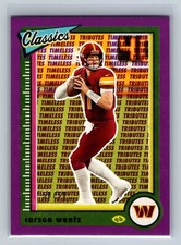 2022 Classics Carson Wentz Timeless Tributes Purple #98 #/50 WashCommanders