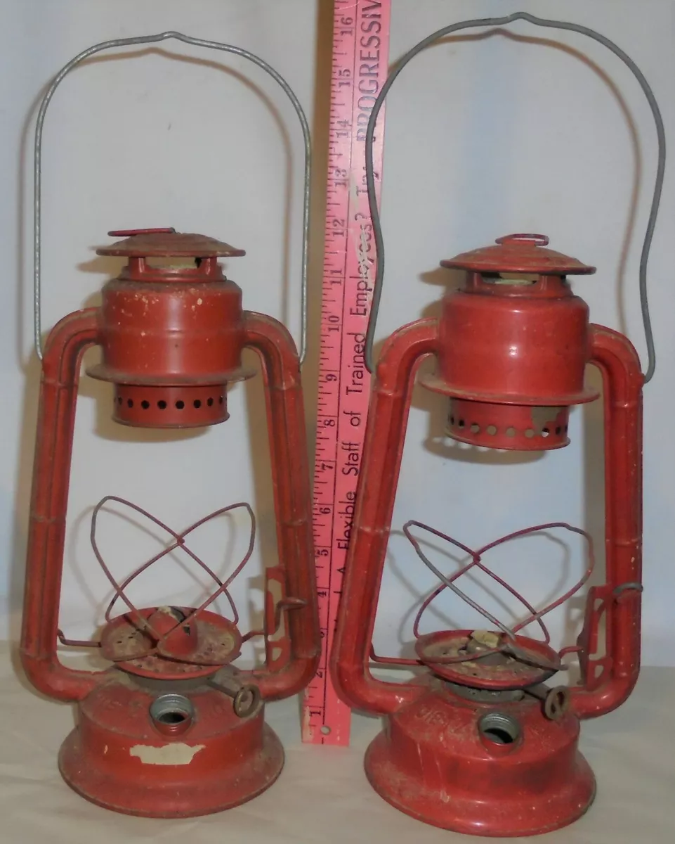 VINTAGE 2 DIETZ JUNIOR LANTERN RED MISSING CAP GLOBES eBay