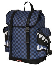 Sprayground Blue Shark In Paris Checkered Cargo Backpack New Luxury Books Bag