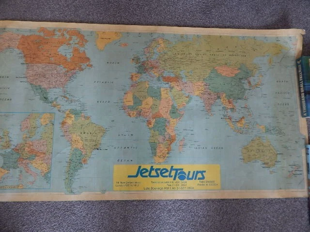 Vintage Original Antique World Maps & Atlases 1980-1989 Date Range