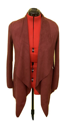 Capsule Burgundy Suedette Waterfall Jacket- Size 10 UK RRP £50