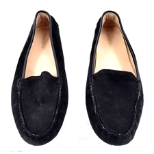 COLE HAAN GRAND.OS US 5.5M Black Fine suede/Nubuck Leather Driving Loafer Shoes