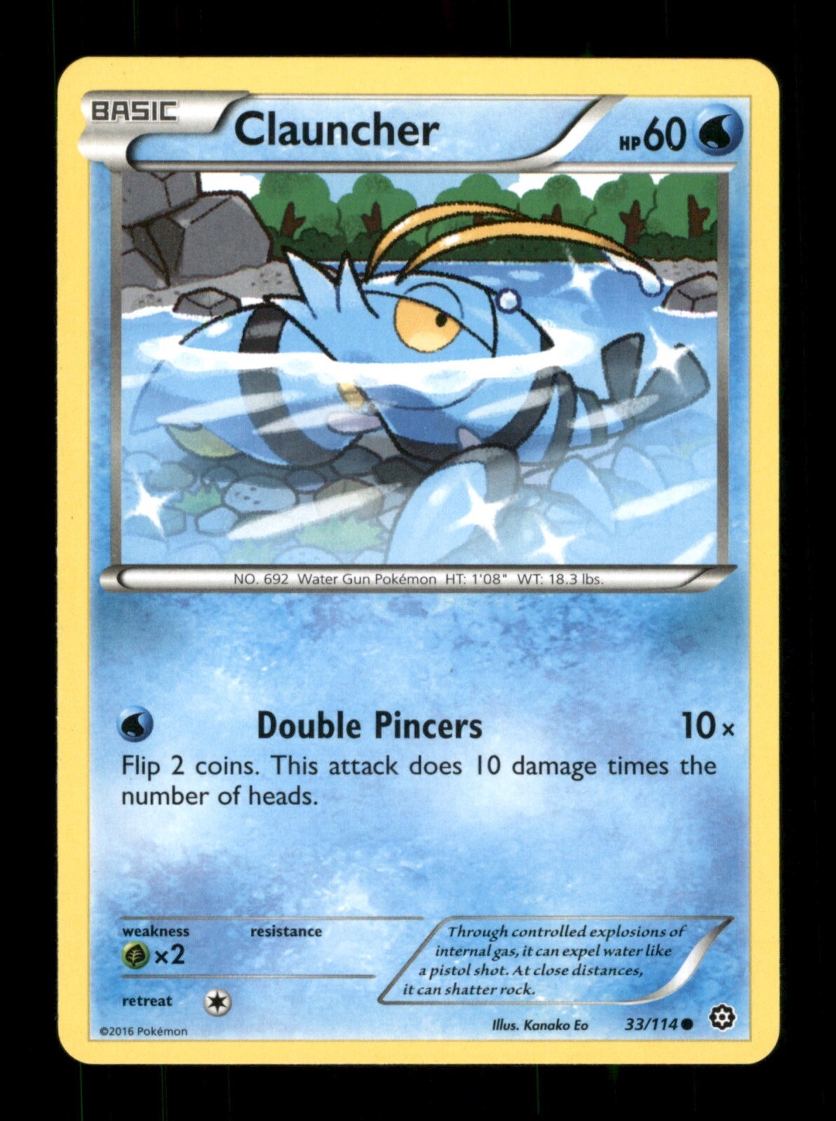 Clauncher 33/114 Non-Holo Nintendo  Pokemon Trading Card TCG 