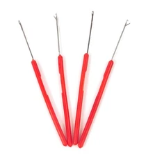 4 LATCH HOOK CROCHET NEEDLES/MICRO NEEDLE FOR HAIR EXTENSION