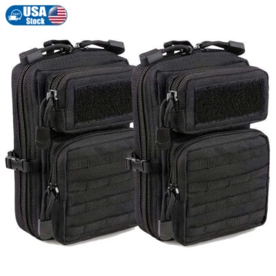 LUCIERNAGA 2-Pack Tactical MOLLE Pouches - Hunting Game Belt Bag for EDC Tools & Essentials