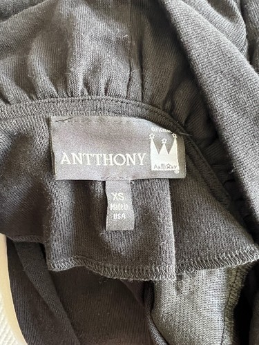 Antthony Originals Women Black Long Sleeve Knit Ruffle Long Cardigan SZ XS - Picture 4 of 4