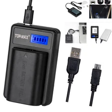 Battery Charger Canon LP-E6 & USB Cable EOS 5D Mark II III 70D 7D 60D 3D 5D3 GO