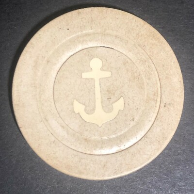 Vintage Monarch Anchor AKC Clay Poker Chip - Eisenstadt Collection