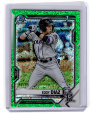 2021 Bowman Chrome Eddy Diaz 1st Prospect Green Speckle Mini Diamond /99 BCP-33