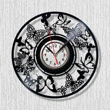 Orologio Farfalla Orologio Broadsheet Orologio Vinile Nero Orologio da Parete