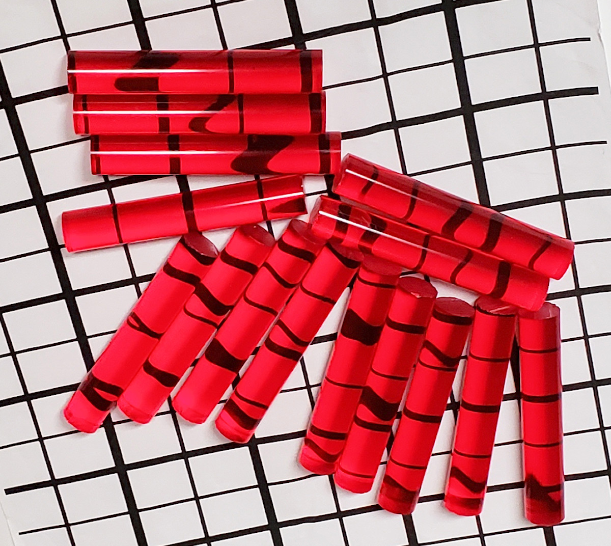 15 Pcs 1/2” x 3” LONG CLEAR RED TRANSLUCENT ACRYLIC PLEXIGLASS LUCITE ...