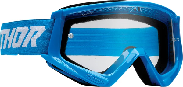 THOR GOGGLES COMBAT RACER MOTOCROSS MX ENDURO MTB BLUE WHITE