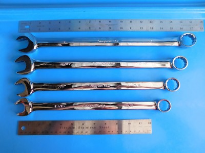 NEW,SNAP ON 13/16, 7/8, 15/16,&1 IN.EXTRA LONG FLANK DRIVE PLUS WRENCHS,LOT OF 4
