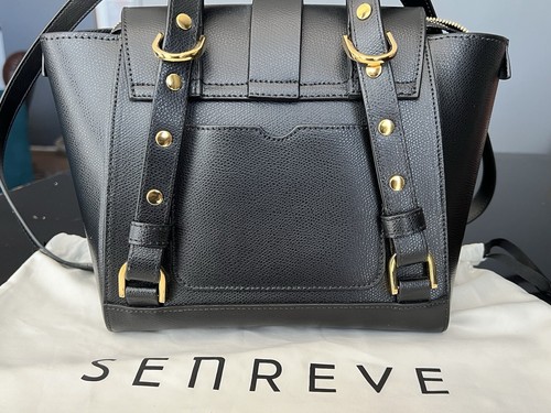 Senreve Mini Maestra Black Noir Convertible Leather Bag NWOT Pebbled Perfect
