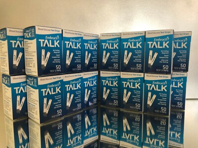 Embrace TALK Blood Glucose 1200 Test Strips Exp 02/2027 Free shipping 