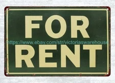 metal vintage reproduction collectible wall art For Rent metal tin sign
