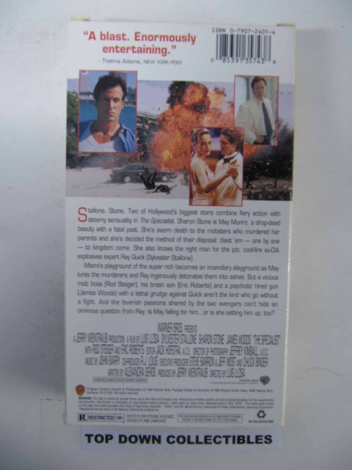 The Specialist – VHS Mit Sylvester Stallone, James Woods, Sharon Stone (105 Min.)