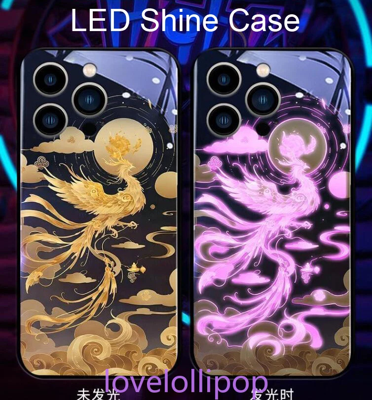 Funda protectora de teléfono con luz LED brillante animal de inducción para iPhone 17 16 15 Pro Max Foto 2 de 4