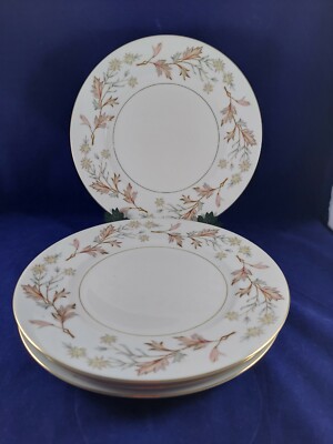 HARMONY HOUSE FINE CHINA WOODHUE 4 DINNER PLATES 10 1/4'' DIAMETER. MADE IN JAPAN