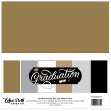 New Echo Park Paper GRADUATION 12x12 Solids Scrapbook Cardstock Pack