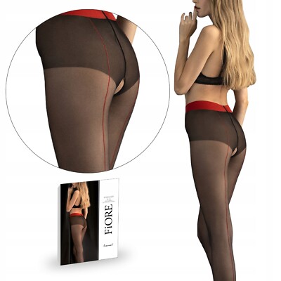 FIORE FIRELIGHT Ouvert Damen Strumpfhose mit offenem Schritt Strapsoptik 20 Den