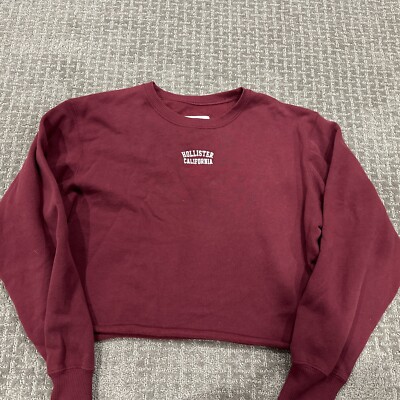 EUC HOLLISTER California Cropped Sweatshirt Women's S Embroidered