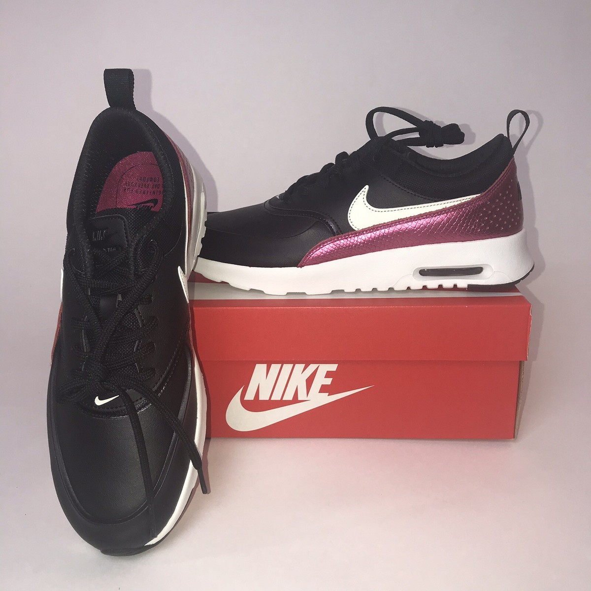 Nike Air Max Thea Premium Womens 616723-028 Black Cherry Running Shoes Size  10