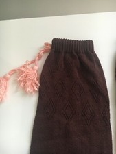 New Women  s Beautiful Crochet Knit Leg Warmers Brown OS