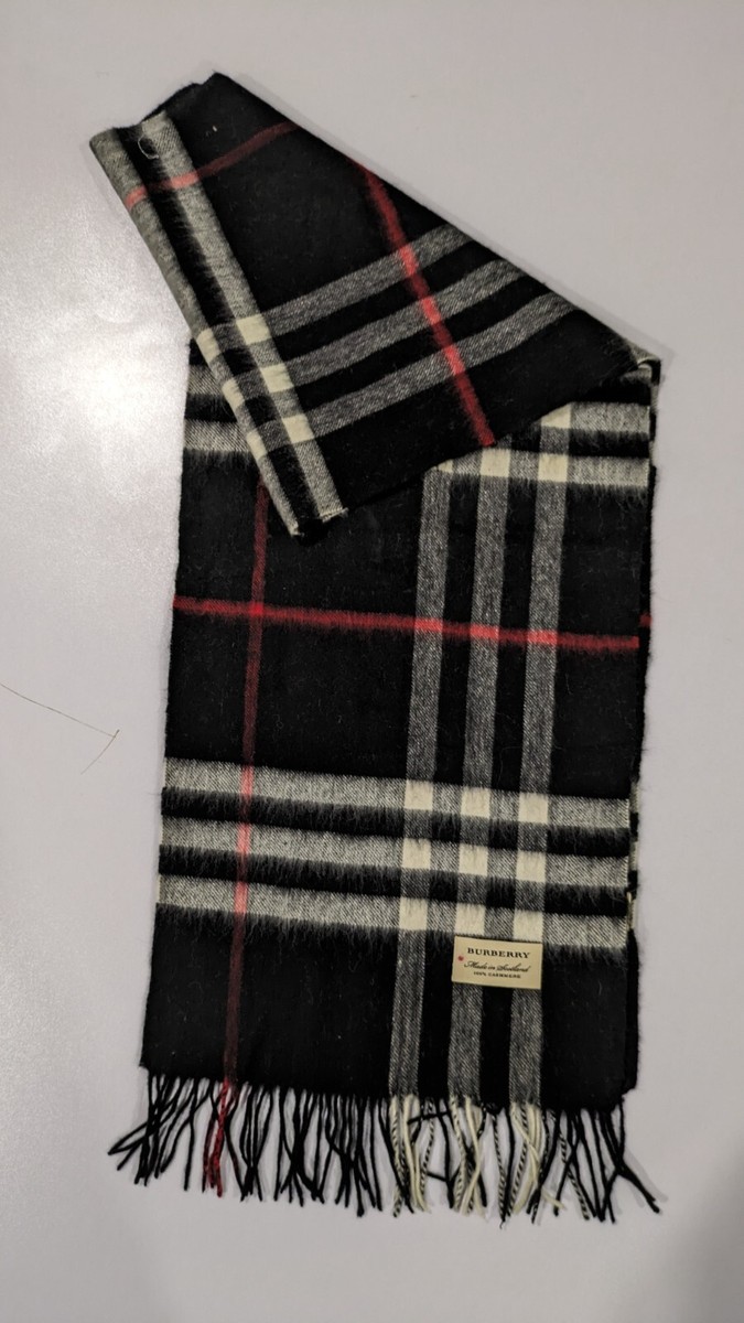 小物 00s Burberry border long long scarf y2k Burberry Long Rectangular Scarf-Striped Beige, Black & Red