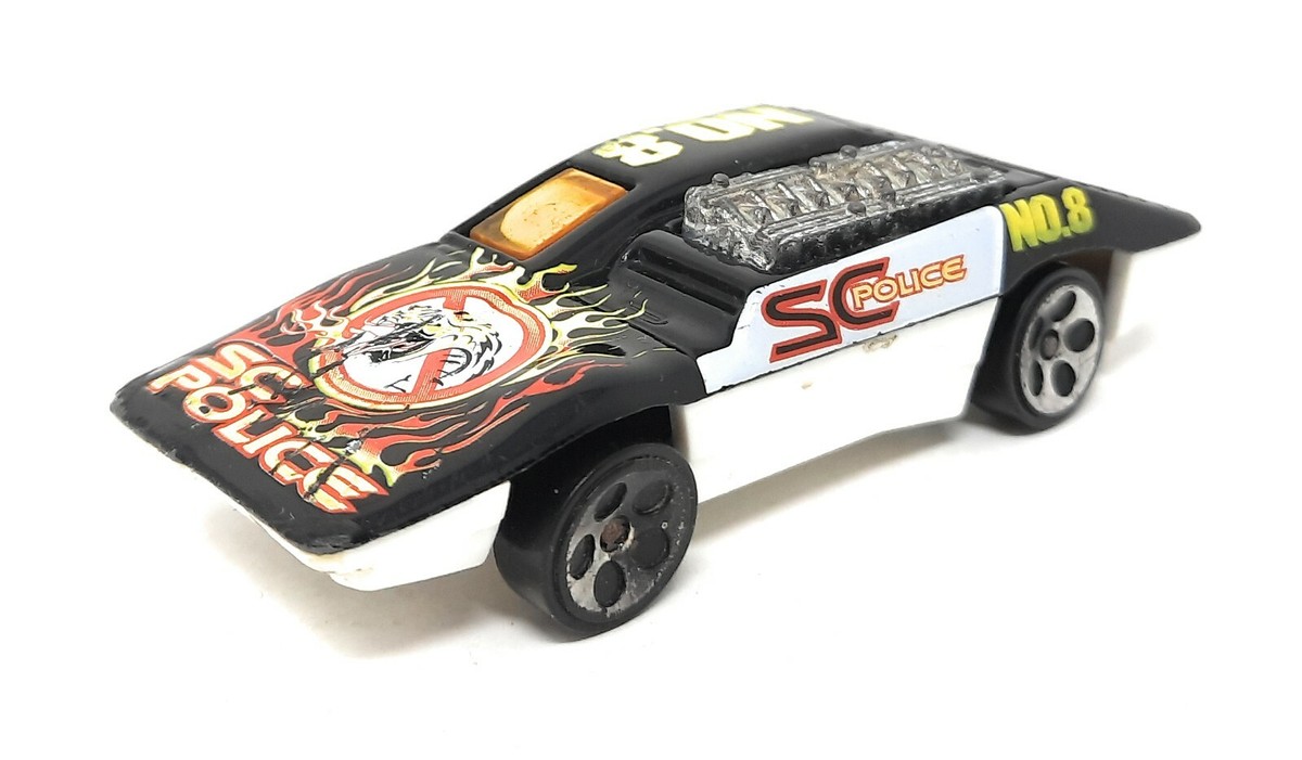 Vintage Hot Wheels Side Kick black white SC Police No 8